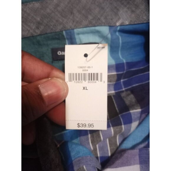 New Gap Mens Shirt Size XL Blue & Purple Checkered Original Fit Button-Up - Picture 3 of 12